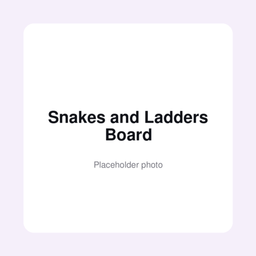 Snakes and Ladders Board - placeholder photo Snakes and Ladders Board, placeholder photo