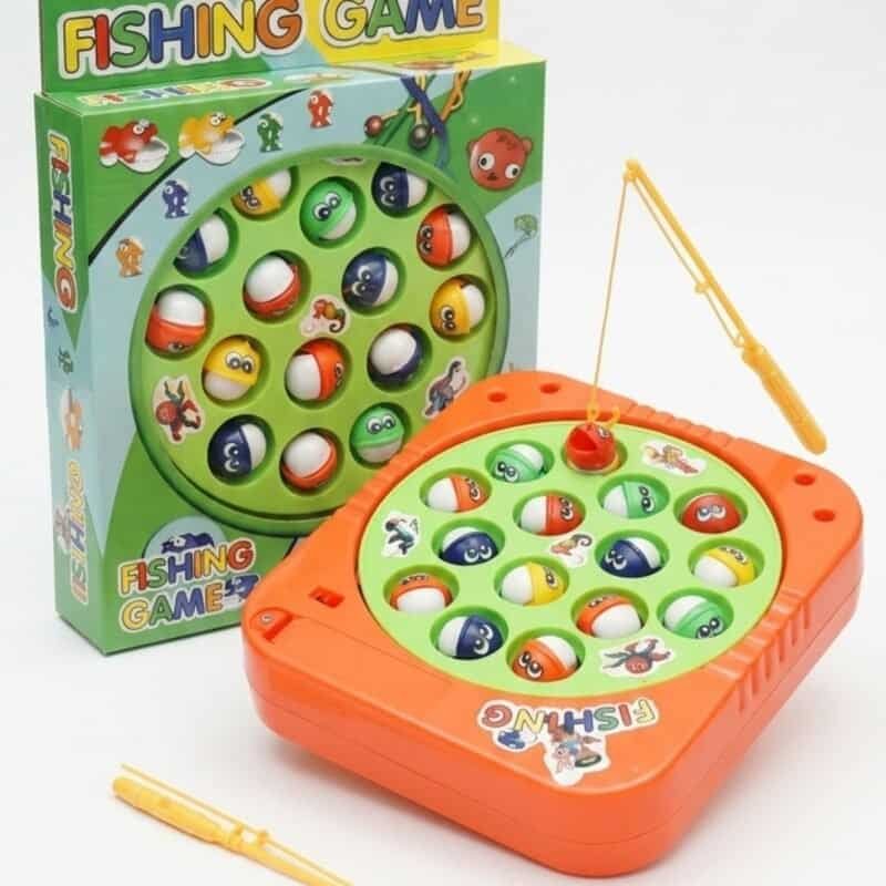 Square Fishing Plate Square magnetic fishing plate toy with rods and fish